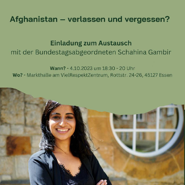 Flyer zur Veranstaltung am 04.10.2023 um 18:30 Uhr: Afghanistan  - verlassen dun vergessen?